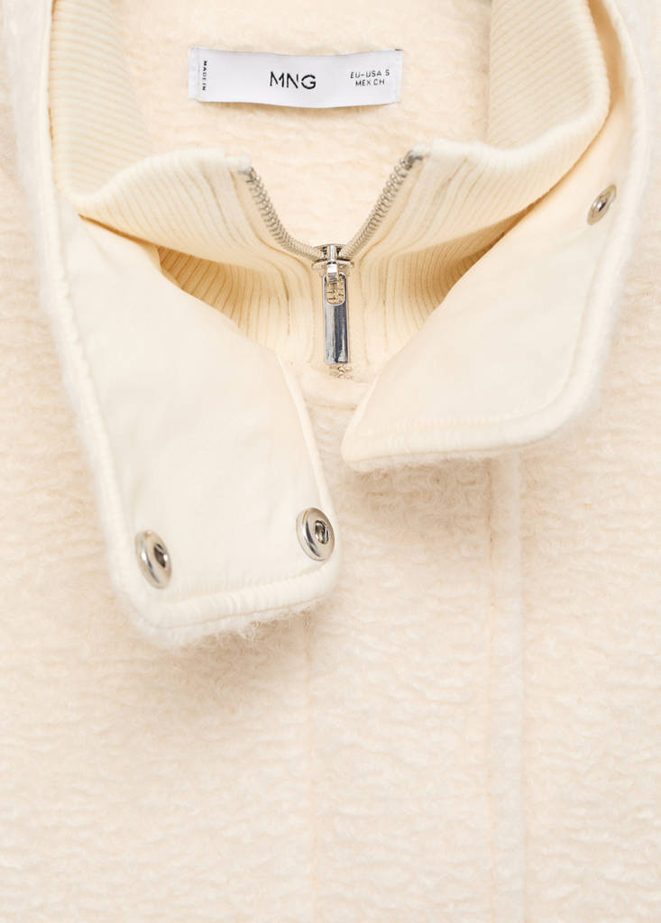 Veste Effet Bouclé À Col Montant