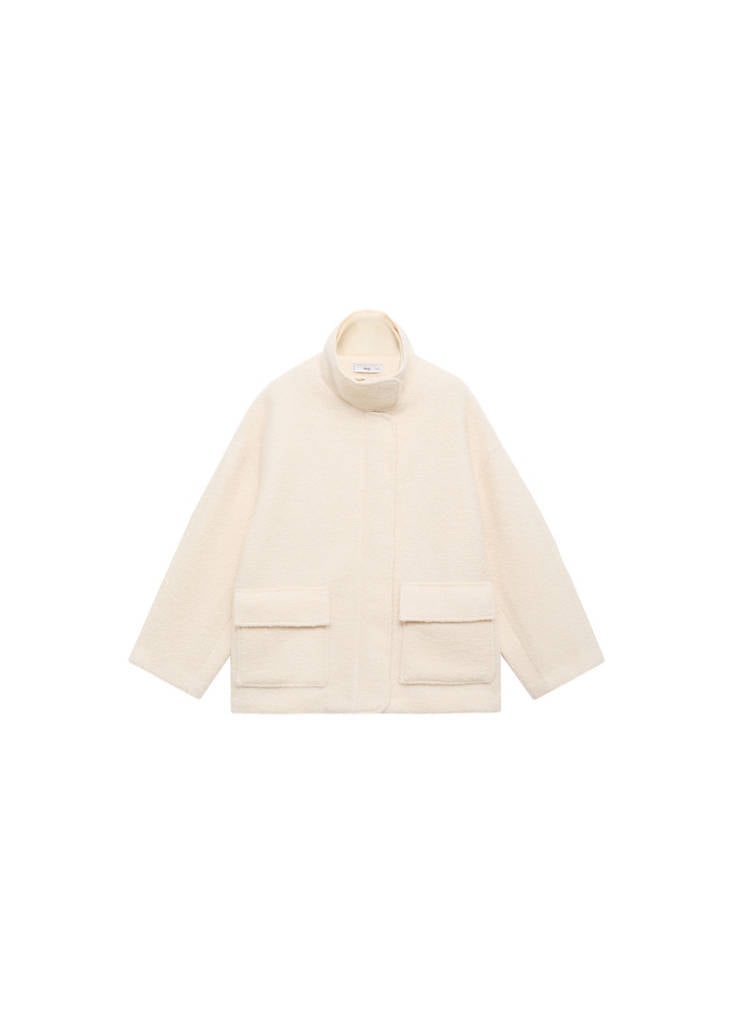 Veste Effet Bouclé À Col Montant
