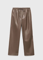 Pantalon Taille Élastique Cuir Synthétique