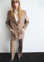 Veste De Costume Laine Mélangée À Poches