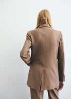 Veste De Costume Laine Mélangée À Poches