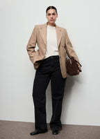 Veste De Costume Laine Mélangée À Poches
