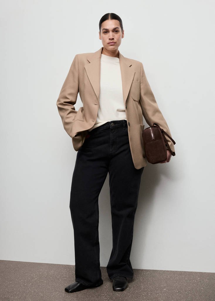 Veste De Costume Laine Mélangée À Poches