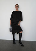 Jupe Midi Laine Fendue