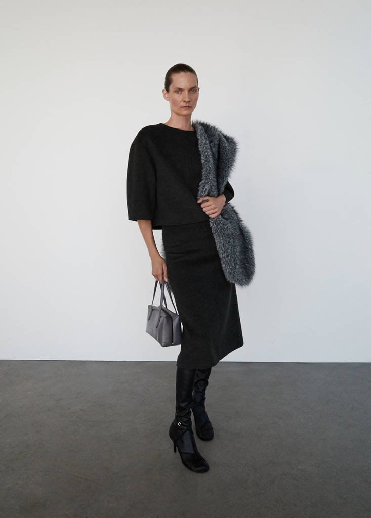 Jupe Midi Laine Fendue