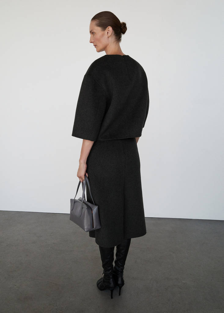 Jupe Midi Laine Fendue