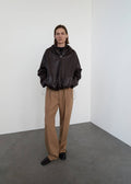 Veste 100 % Cuir À Capuche