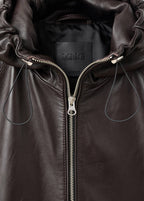 Veste 100 % Cuir À Capuche