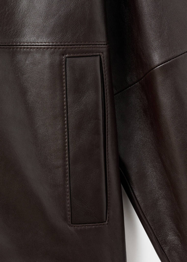 Veste 100 % Cuir À Capuche