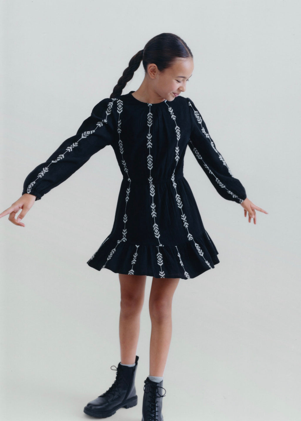 Robe India Noir - Fille