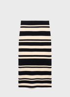 Jupe Midi En Maille À Rayures