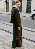 Veste Laine Mélangée Col Amovible