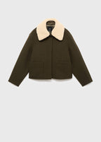 Veste Laine Mélangée Col Amovible