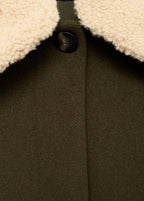 Veste Laine Mélangée Col Amovible