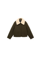 Veste Laine Mélangée Col Amovible