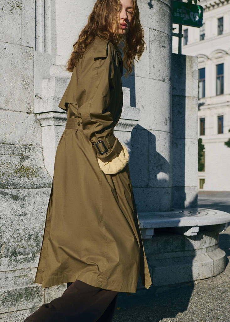 Trench Col En Velours Côtelé Double Boutonnage