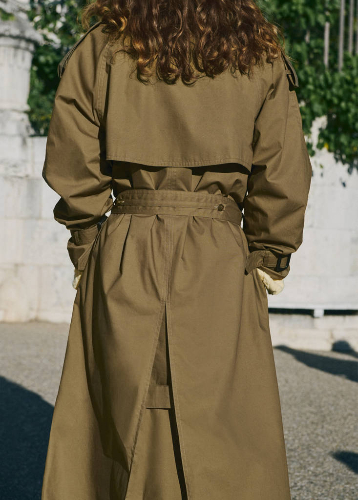 Trench Col En Velours Côtelé Double Boutonnage