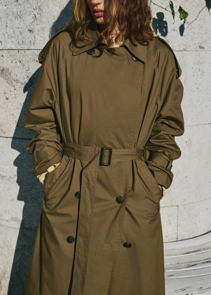 Trench Col En Velours Côtelé Double Boutonnage