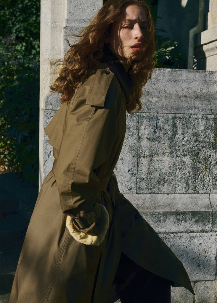 Trench Col En Velours Côtelé Double Boutonnage