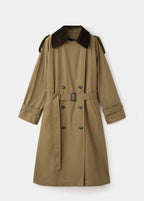 Trench Col En Velours Côtelé Double Boutonnage