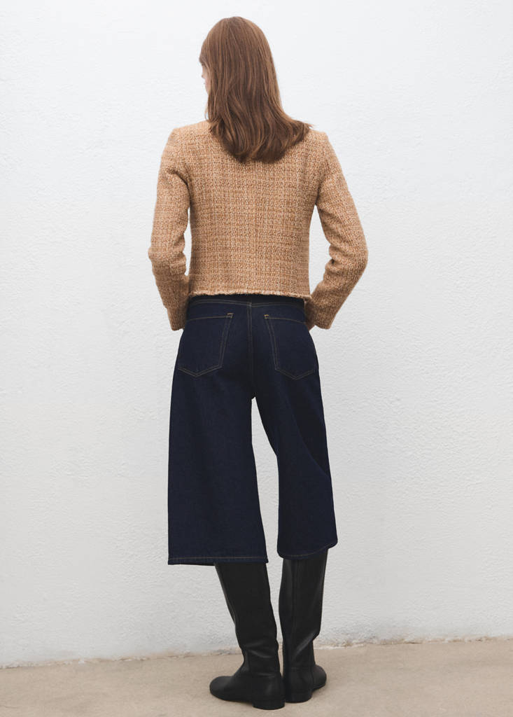 Veste Tweed Bords Effilochés