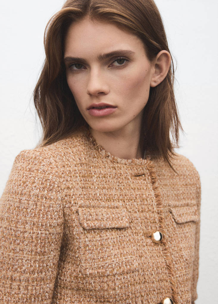 Veste Tweed Bords Effilochés