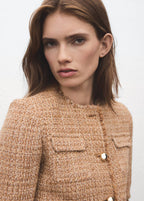 Veste Tweed Bords Effilochés