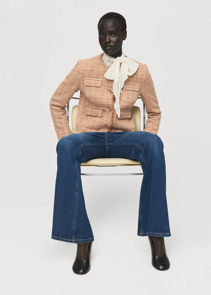 Veste Tweed Bords Effilochés