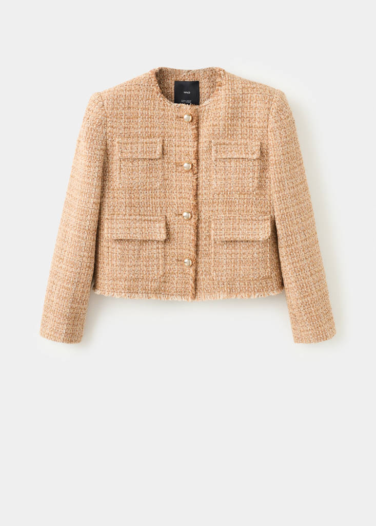Veste Tweed Bords Effilochés