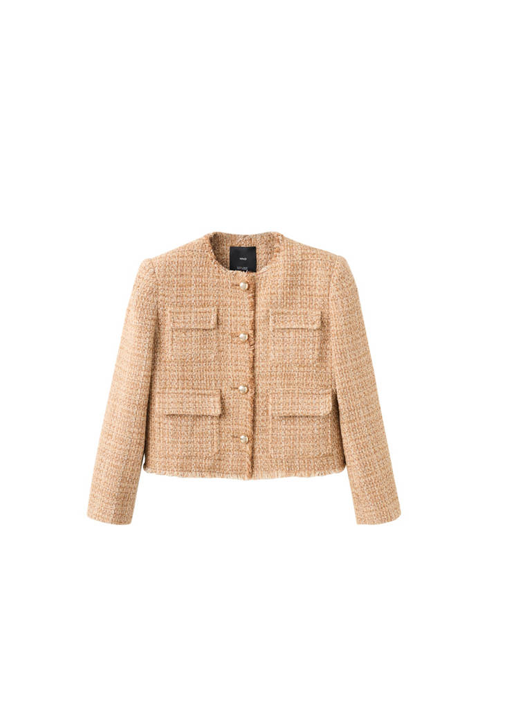 Veste Tweed Bords Effilochés