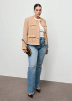 Veste Tweed Bords Effilochés