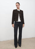 Veste Tweed Bords Effilochés