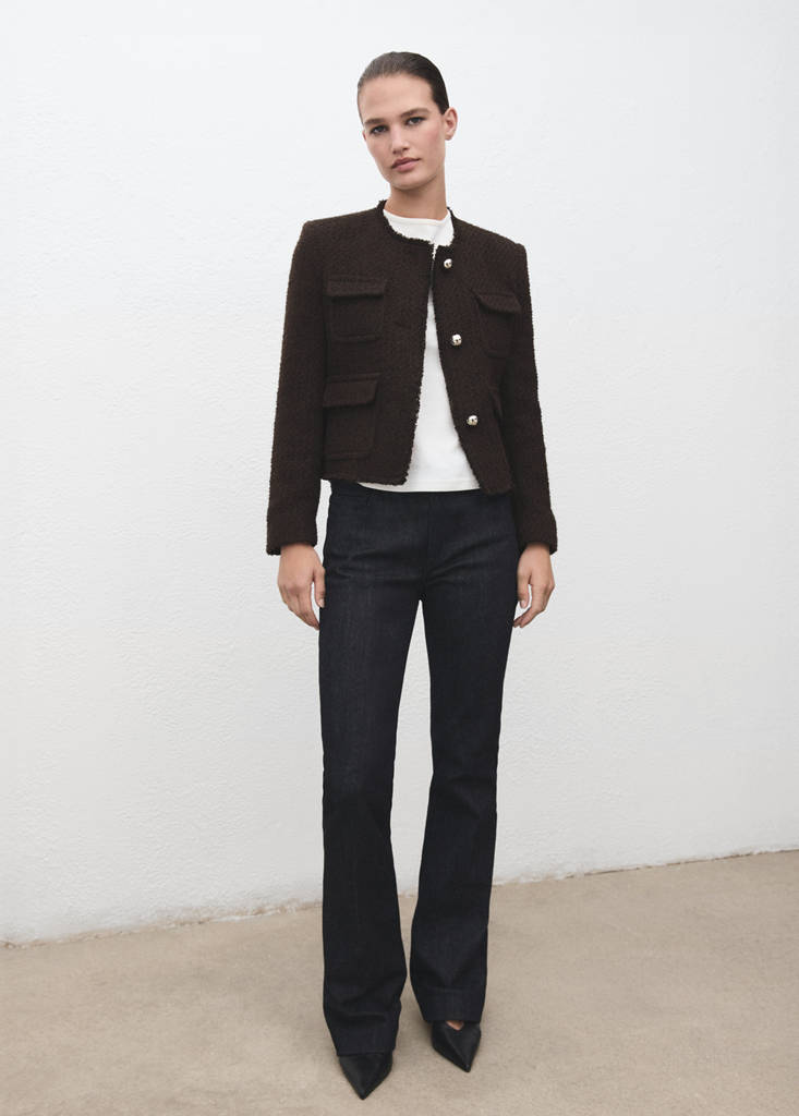 Veste Tweed Bords Effilochés