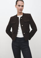 Veste Tweed Bords Effilochés