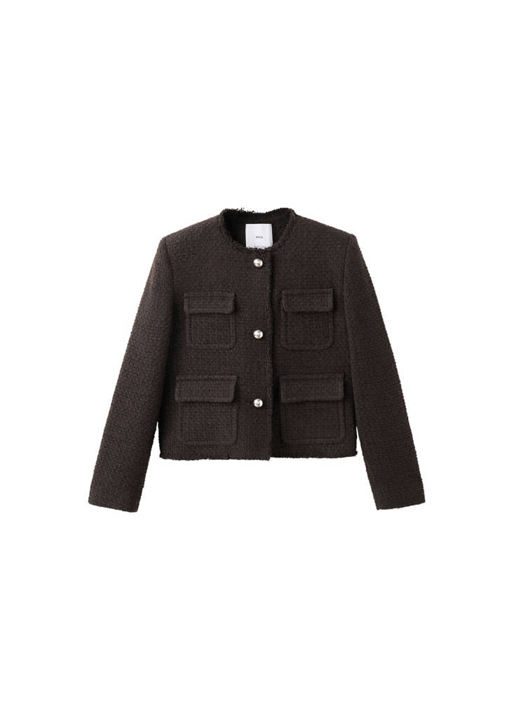 Veste Tweed Bords Effilochés