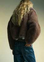 Veste Crop Fausse Fourrure