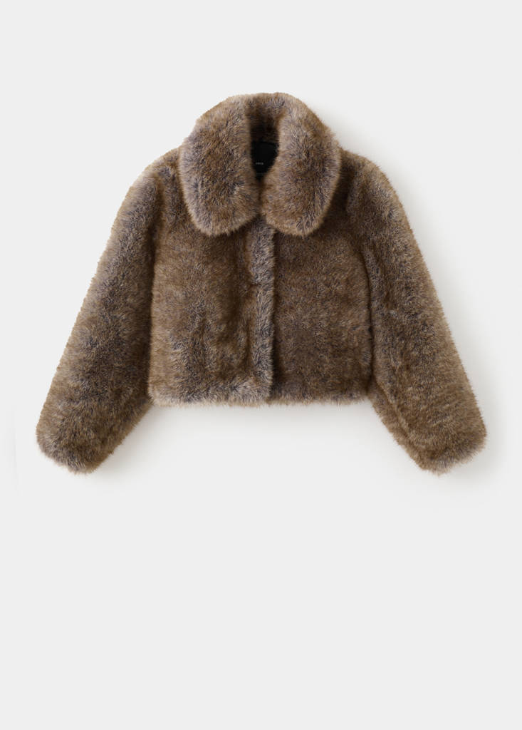 Veste Crop Fausse Fourrure