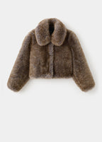 Veste Crop Fausse Fourrure