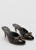 Sandales À Talons En Cuir Avec