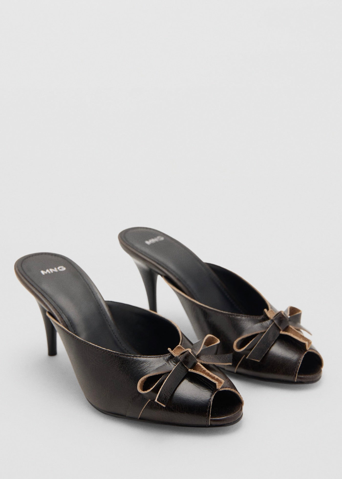 Sandales À Talons En Cuir Avec