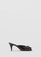 Sandales À Talons En Cuir Avec
