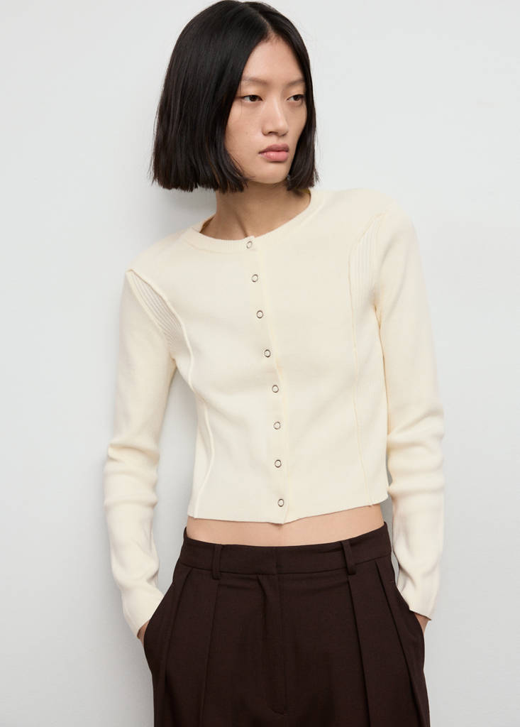 Cardigan Maille Côtelée