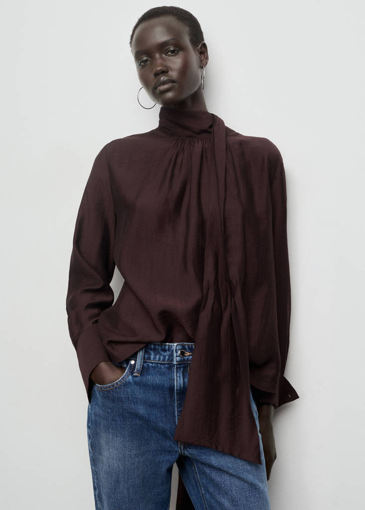 Blouse Texture Avec Foulard