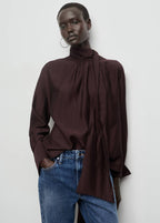 Blouse Texture Avec Foulard
