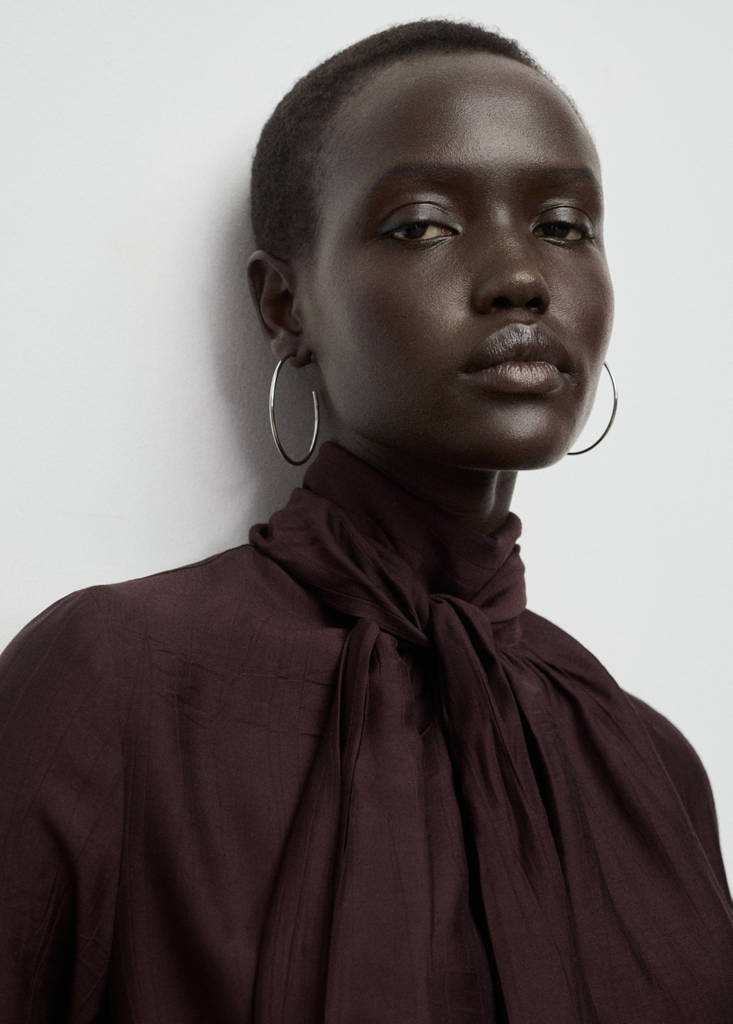 Blouse Texture Avec Foulard