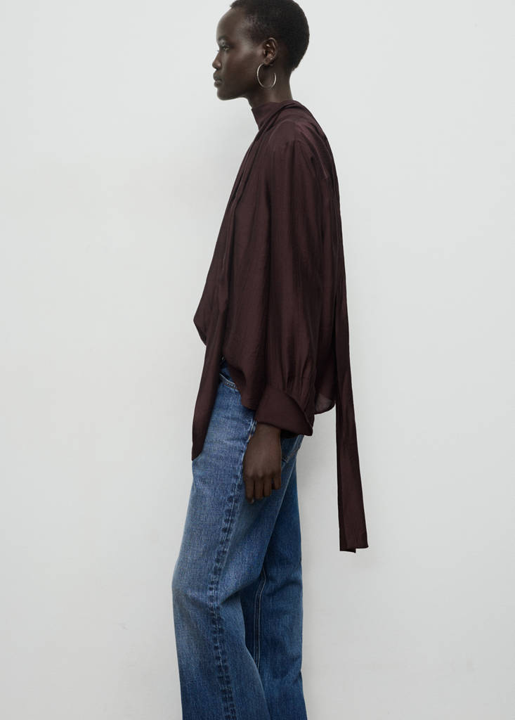 Blouse Texture Avec Foulard
