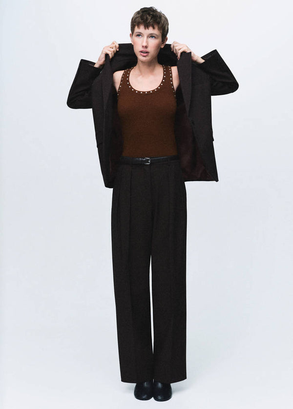 Top In Maglia Con Borchie