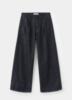 Pantalon Denim Large Avec Pinces