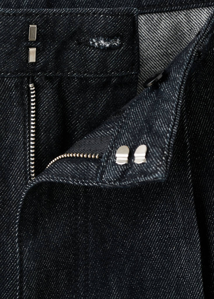 Pantalon Denim Large Avec Pinces