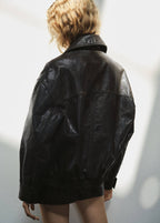 Giacca 100% Pelle Con Tasche